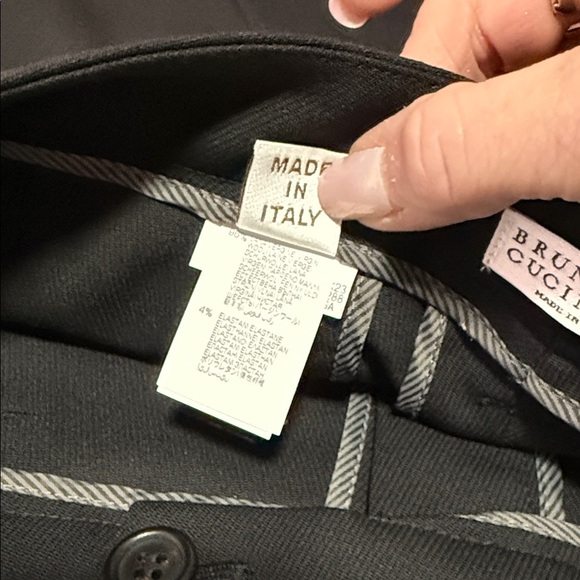 Brunello Cucinelli Monili Timmed Pocket Cropped Wool Black Trouser US10 - Picture 9 of 10